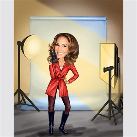 Studio Photographer Woman Caricature from Photo,by myDaVinci - myDaVinci